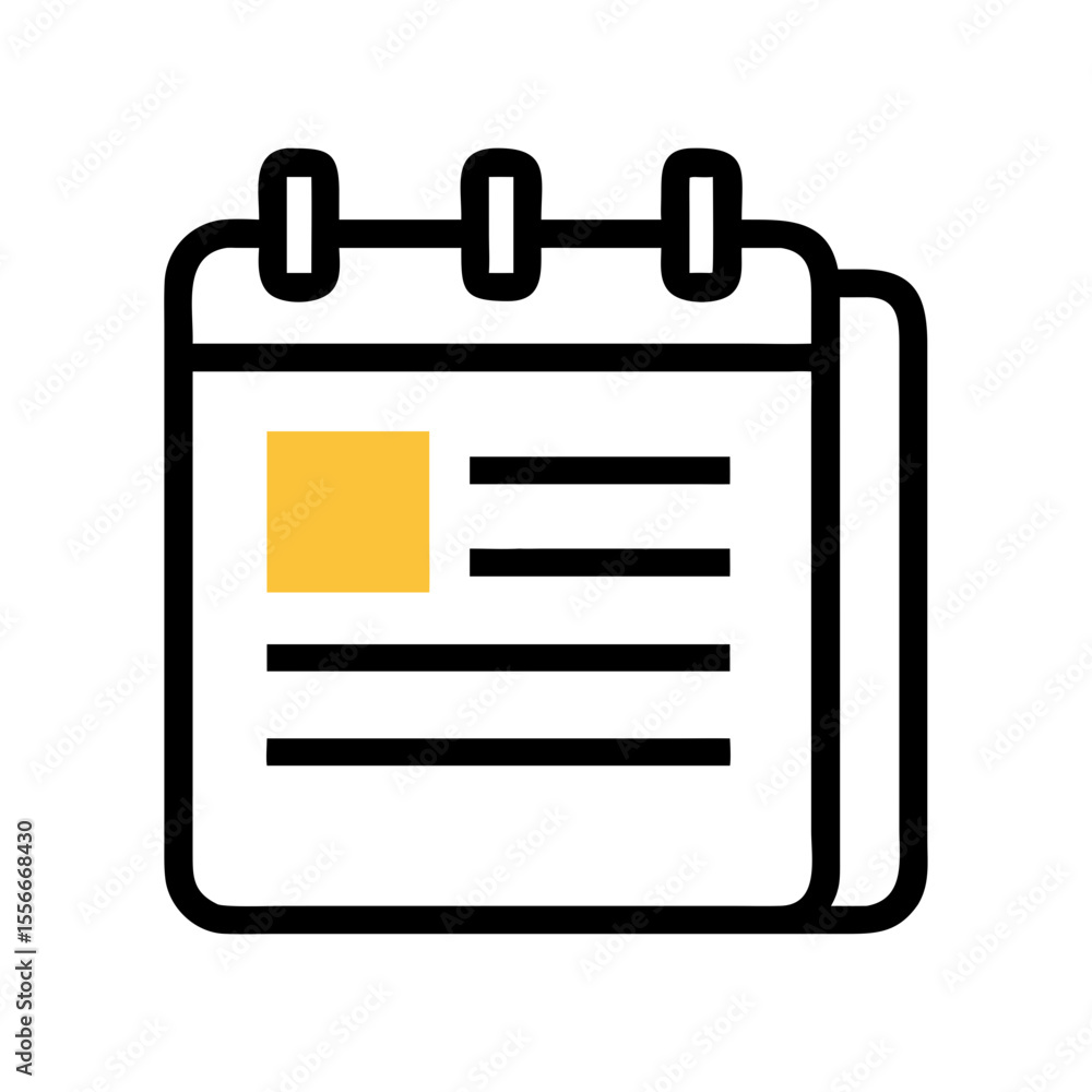 Aufkleber geometric abstraction of a simple yellow square in a stark black background