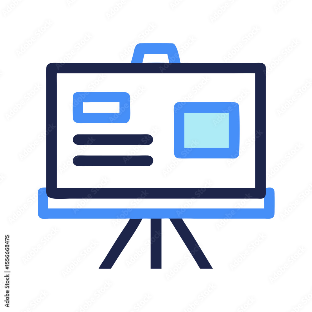 Poster presentation whiteboard with graphs and text areas on a black background