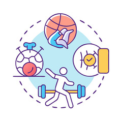 Fitness lifestyle icon depicting sports, exercise, and healthy habits for wellness promotion