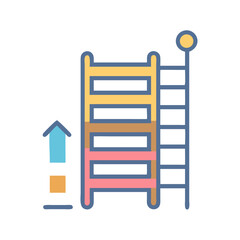 Colorful Ladder Illustration Representing Growth and Success on Black Background