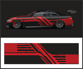 Obraz premium Red Black and Star Car Wrap Design Vehicle