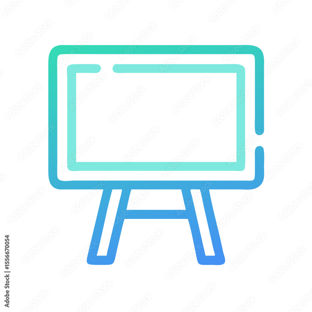 Poster Modern Easel Icon with Gradient Fill on a Black Background for Design Projects