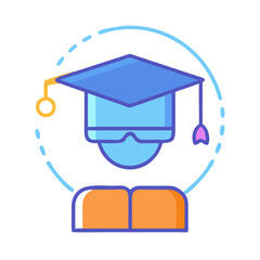 Illustration of graduate with graduation cap, symbolizing educational achievement and future aspirations.