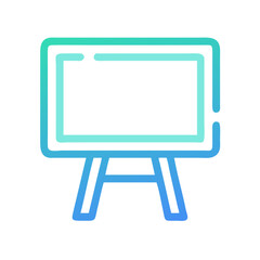 Modern Easel Icon with Gradient Fill on a Black Background for Design Projects