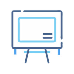 Stylized easel illustration in blue hues, perfect for presentations or creative projects