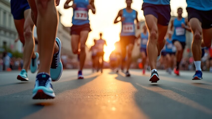 Naklejka premium Marathon Running for Health
