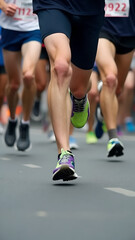 Fototapeta premium Marathon Running for Health, Vertical Image