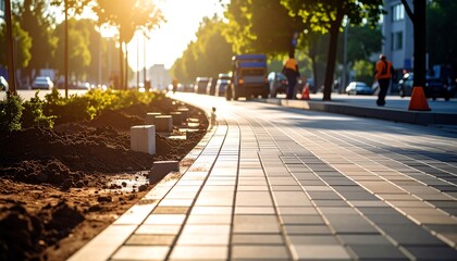 Obraz premium City street under construction