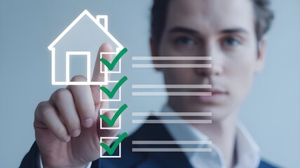 Businessman's hand draws a growth chart for real estate finance success