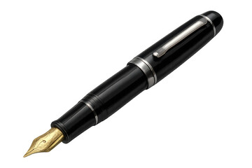 Classic fountain pen resting on a transparent background, showcasing its sophisticated design and craftsmanship