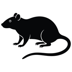 Black Rat Silhouette: Simple, Bold, Vector Illustration for Pest Control, Warning Signs, and Graphic Design Projects
