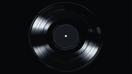 Isolated Flat Vector Illustration of DJ Vinyl Record