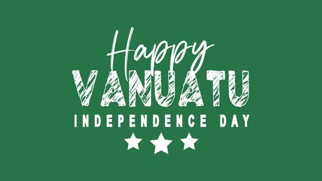 Happy Vanuatu Independence Day Text Animation suitable for social media posts, flyers, invitations, and cultural event promotions.