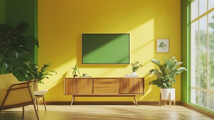Sunny Living Room Mockup. (2)