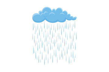 Decorative cartoon clouds with pastel raindrops, flat style vector illustration, seamless weather pattern, cute and artistic sky design, rain background for fabric, kids books, and digital art
