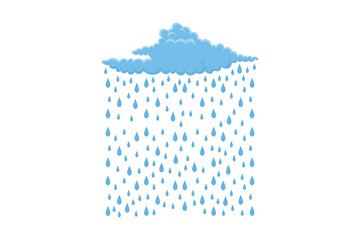 Creative illustration of clouds raining soft colorful drops, cute pastel vector art, seamless cartoon weather background, whimsical and dreamy rainy sky scene for kids and decorative designs
