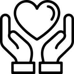 Hands gently holding a heart symbol representing care and protection