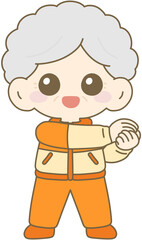 Grandmother Stretching Exercise, Senior Fitness, Elderly Woman Stretch, 할머니 스트레칭, 시니어 운동