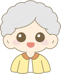 Cute Elderly Woman Character Illustration 웃는 할머니 캐릭터 일러스트