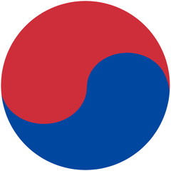 Korean Taeguk Symbol &ndash; Red and Blue Yin Yang Emblem of South Korea