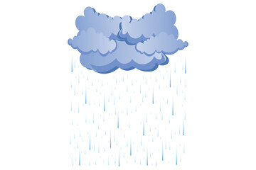 Vector illustration of falling rain with blue water droplets, seamless weather pattern, flat design background for rainy season, clean and minimal sky art, abstract rainfall concept for print or web
