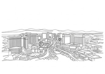 Obraz premium the strip in las vegas one line drawing