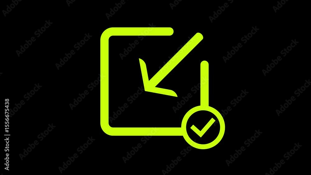 Poster reverse profile and check mark icon, user silhouette with inverted glow effect