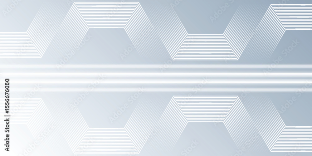 Poster modern background hexagon lines on gray gradient background. geometric stripe line