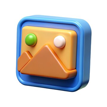 3D Render: App Icon -  Gallery, Photo, Landscape, Minimalist Design 3D icon high quality resolution