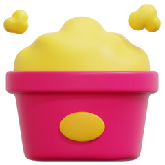 3D Popcorn Icon