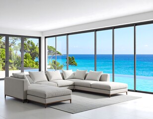 Modern beachfront living room