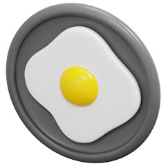 3D Fried Egg Icon