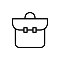 Line style icon of a professional briefcase or school bag, perfect for business, education, travel, or career-related design projects and applications