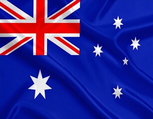 Fototapeta premium Australian flag, rippled fabric