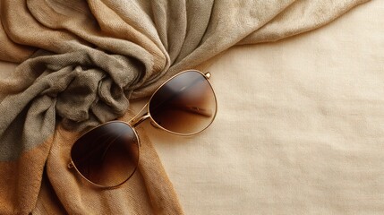 Stylish Sunglasses And Scarf Display