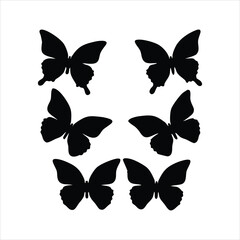 Elegant Butterfly Silhouettes - Flying Butterflies Vector Set