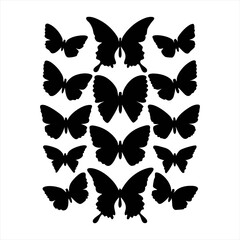 Elegant Butterfly Silhouettes - Flying Butterflies Vector Set