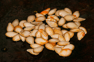 Pimpkin seds on the table