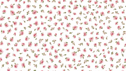Delicate Pink Rose Floral Pattern Seamless Repeat Texture