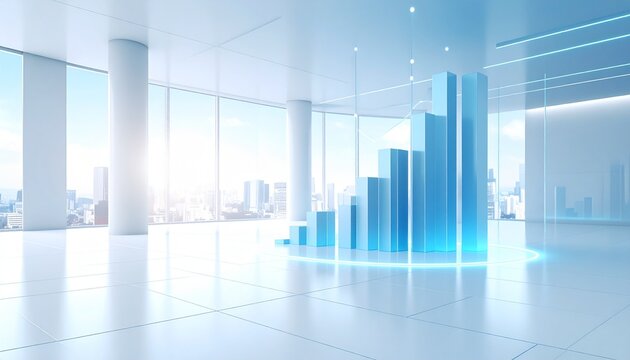 Area Chart with Tech Blue Accents