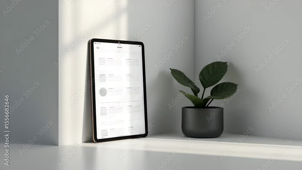 Poster elegant tablet mockup presentation: refined layout & digital interface innovation for modern product