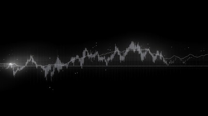 Abstract Financial Chart with Uptrend Line Graph and Candlestick