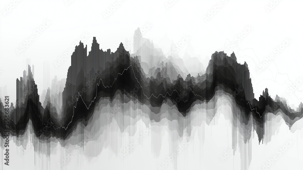 Poster widescreen abstract financial chart with uptrend line graph, minimalistic style, clean lines, ample 