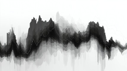 Widescreen Abstract Financial Chart with Uptrend Line Graph, Minimalistic Style, Clean Lines, Ample Copy Space