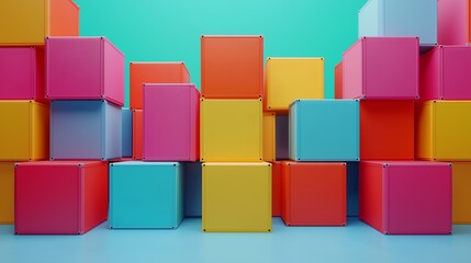 Obraz premium Stack Containers 3D Illustration Background for Investment and Storage Cargo Scene