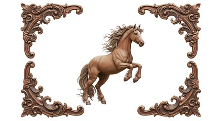 Ornate frame with horse illustration