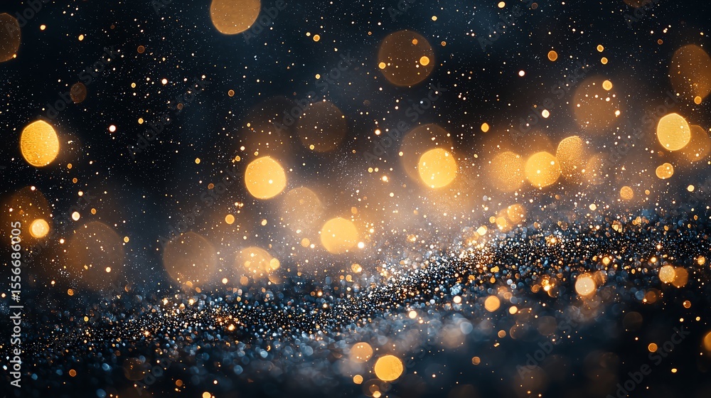 Poster elegant shimmering light effect with soft glitter highlights and a bokeh glow, set against a transpa