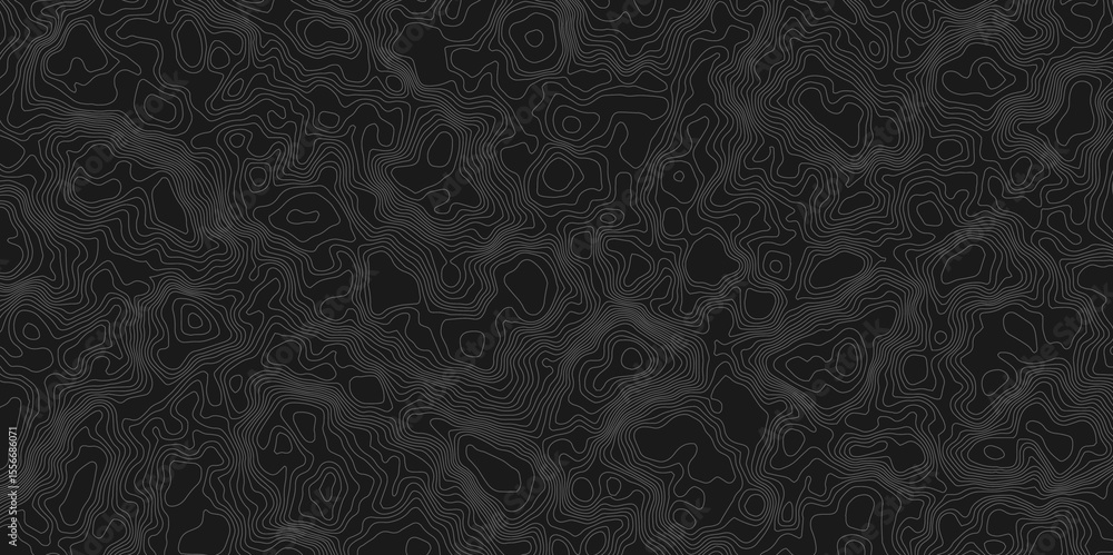 Poster topographic map with contour lines showing elevation changes design is abstract and graphic, with a 