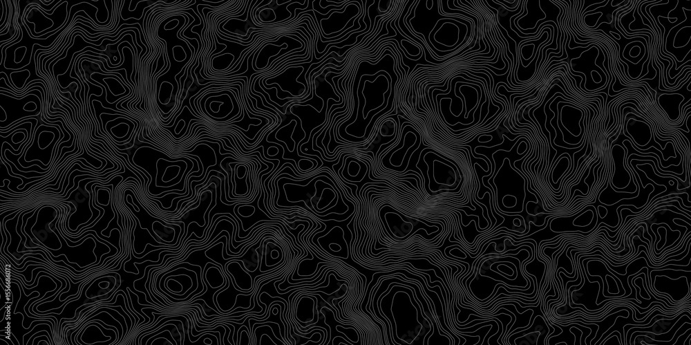 Poster topographic map with contour lines showing elevation changes design is abstract and graphic, with a 