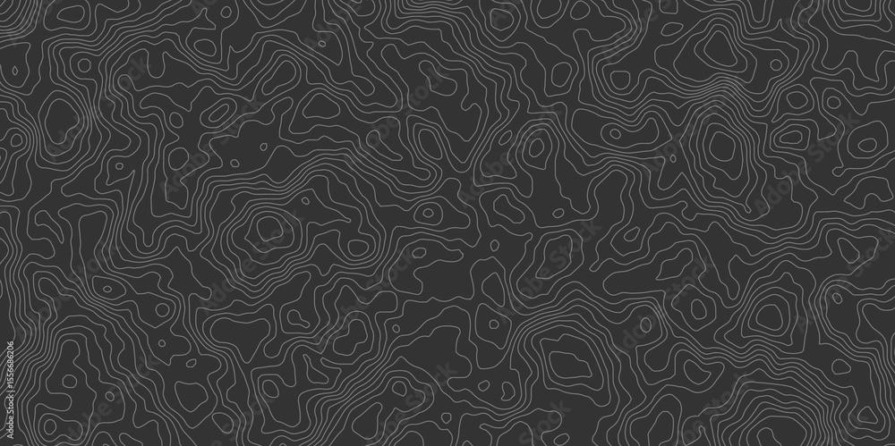 Poster gray abstract topographical map with contour lines creating a seamless pattern effect creates a sens